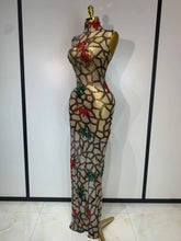 Women Sexy Mesh See Through Sparkly Rhinestone Long Maxi Dress Luxury Birthday Evening Party Prom Gowns Singer Stage Costume